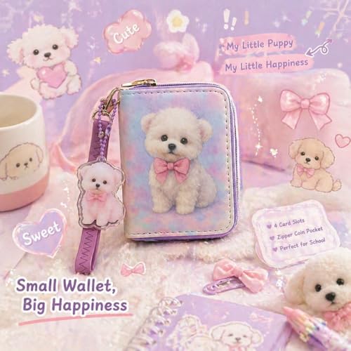 Image of AACKS Little Girls Coin Purse Kids Small Wallet for Teens Women Mini Coin Pouches with Strap Cute Cartoon Card Holder Cat Kitty Panda Unicorn