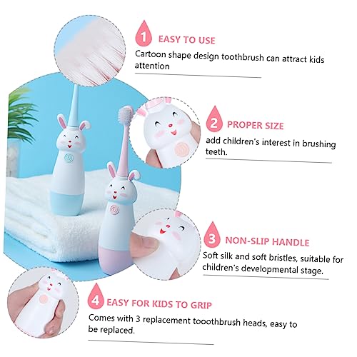 Beavorty 3 Sätze Elektrische Zahnbürste Kinderzahnbürste Sonic Vibriert Zahnbürsten Für Kinder Borstenzahnbürste Cartoon Zahnbürste Für Kinder Elektronischer Babyzahnbürste – Bild 4