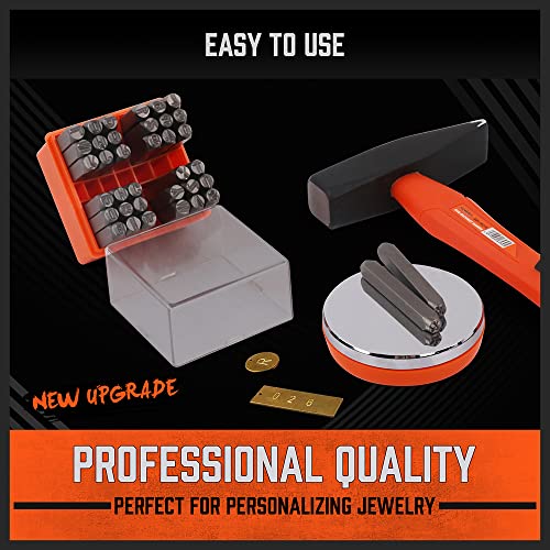 image for HORUSDY 37-Piece Number and Letter Stamp Set 1/4 (6mm) (A-Z & 0-9 + St