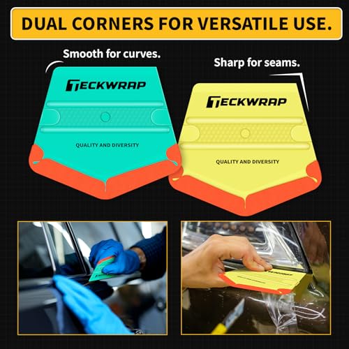 Image of TECKWRAP Felt Squeegee for Vinyl Wrap Window Tint, V-Shape, Soft /Med | Pro Car Wrap Tool Kit with 2 Hardness Levels Scratch-Free Tool for PPF, Decal, Inkjet Sticker Paper & Wallpaper DIY Projects