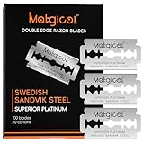 Double Edge Safety Razor Blades - 100 Count Premium Platinum Swedish Steel Blades for Men & Women’s Razors with a Smooth Precise and Clean Shave