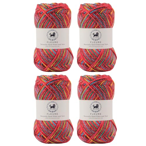 Image of Nestnhaven Acrowools Fleure Hand Knitting and Crochet Yarn. Pack of 1 Ball - 100gms. Shade no - NNHF (Multicolor20) | (400 Gm)