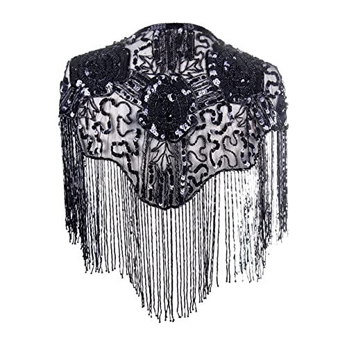 Western F.a.s.h.i.o.n Beaded Sequin Shawl Cape With Rose Design