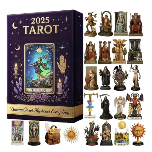 Tarot Calendarios Adviento 2025, 24 Días Tarot Escritorio A-dorno Calendario Cuenta Navideña, Calendarios Adviento Con 24 Cartas Tarots Figuritas, Tarots Mística Muñeca A-dornos Navideños