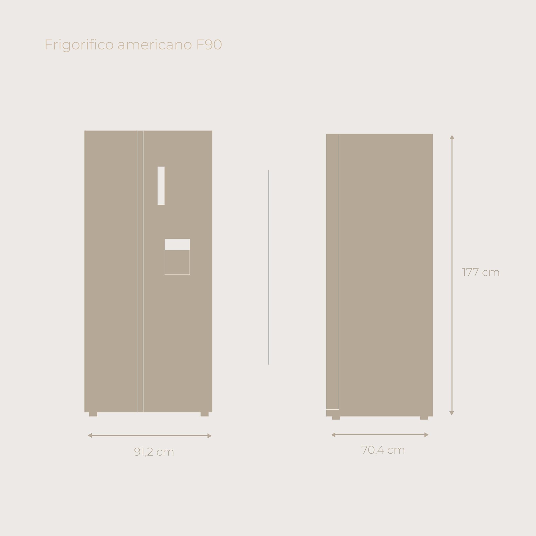 EVVO Frigorífico Americano 2 Puertas, Total No Frost, Compresor Inverter, Capacidad frigorífico 356L y 203L Nevera, Dispensador de Agua, Elegante Display Integrado, Modelo: F90X Aqua (Acabado Inox)