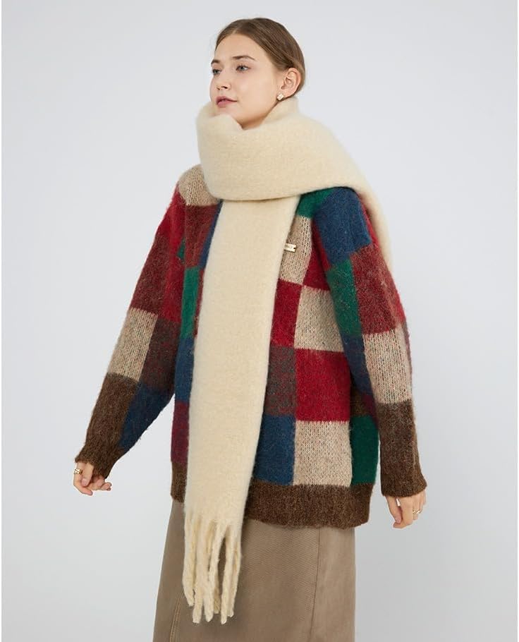 Chunky Scarf for Women Winter Oversized Thick Warm Tassel Scarves Cold Weather Large Blanket Soft Warm Shawl Wraps - Image 4