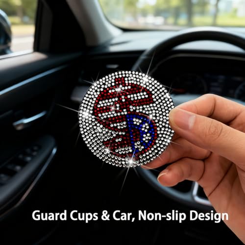 Bling Car Portavasos 4 Piezas 2.75 Pulgadas Cristal Puntos miniatura 4