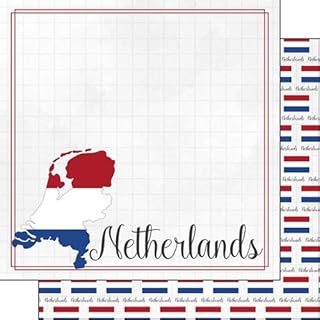 Scrapbook Customs 38909 Netherlands Holland Adventure Border 12 Inch x 12 Inch Double-Sided Scrapbook Paper - 1 Sheet
