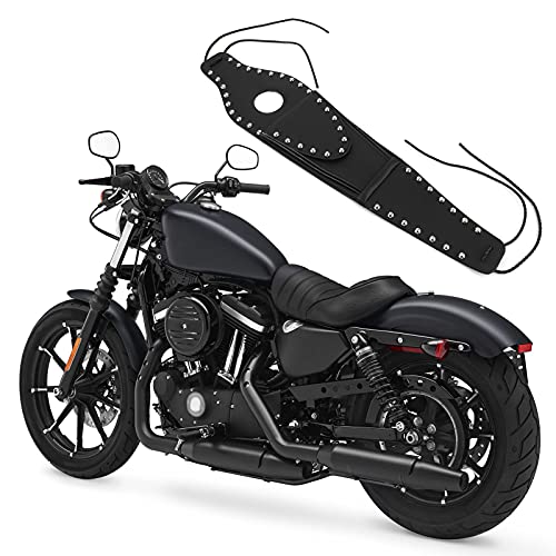 Akozon Motorcycle Fuel Cover Panel Trim with Pouch Bag PU Leather Fit for XL 883 1200 48(#1)