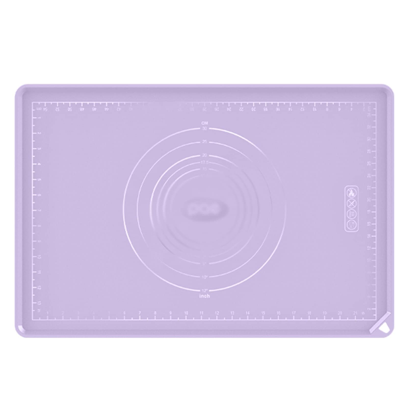 Silikon-Gebäckmatte Randerhöhung, Backmatte mit Maß, Teigausrollmatte, Ofeneinlage, for Thekenmatte, Fondantmatte (Color : Purple, Size : 40 * 60CM)