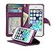 Navor iPhone Life Protective Deluxe Book Style Folio Wallet Leather Case for iPhone 5 & iPhone 5S ( Purple )
