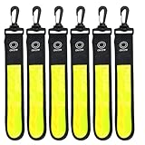 WIYETY Mochila escolar con luz intermitente LED: 6 piezas colgantes reflectantes con 3 modos, luz de seguridad para niños, mochila escolar, reflector impermeable para mochila, correr, color amarillo