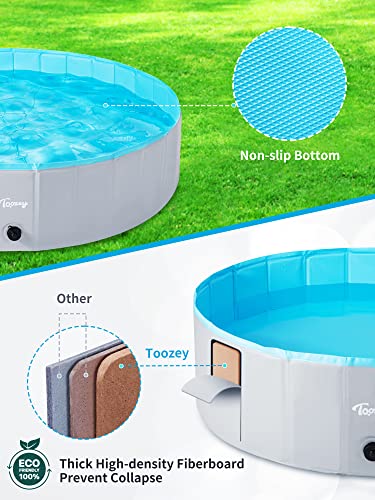 Toozey Dog Pool, Slip-Resistant Kiddie Pool, Foldable Pvc Dog Pet Swimming Pool, Hard Plastic Pool For Kids, Portable Pools For Large Medium Small Dogs & Kids #TOP3