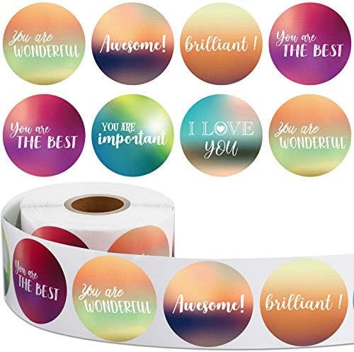 600 Pieces 1.5 Inch Positive Stickers Motivational Encouragement Quote Label Stickers Handwritten Modern Artistic Inspirational Stickers for Greeting Cards Envelopes Sealing Decor