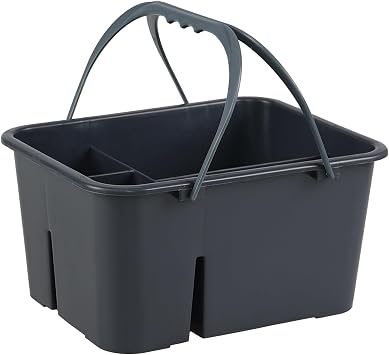 Plastic Cleaning Caddy with Handle, Portable Storage Caddy, Gray, F