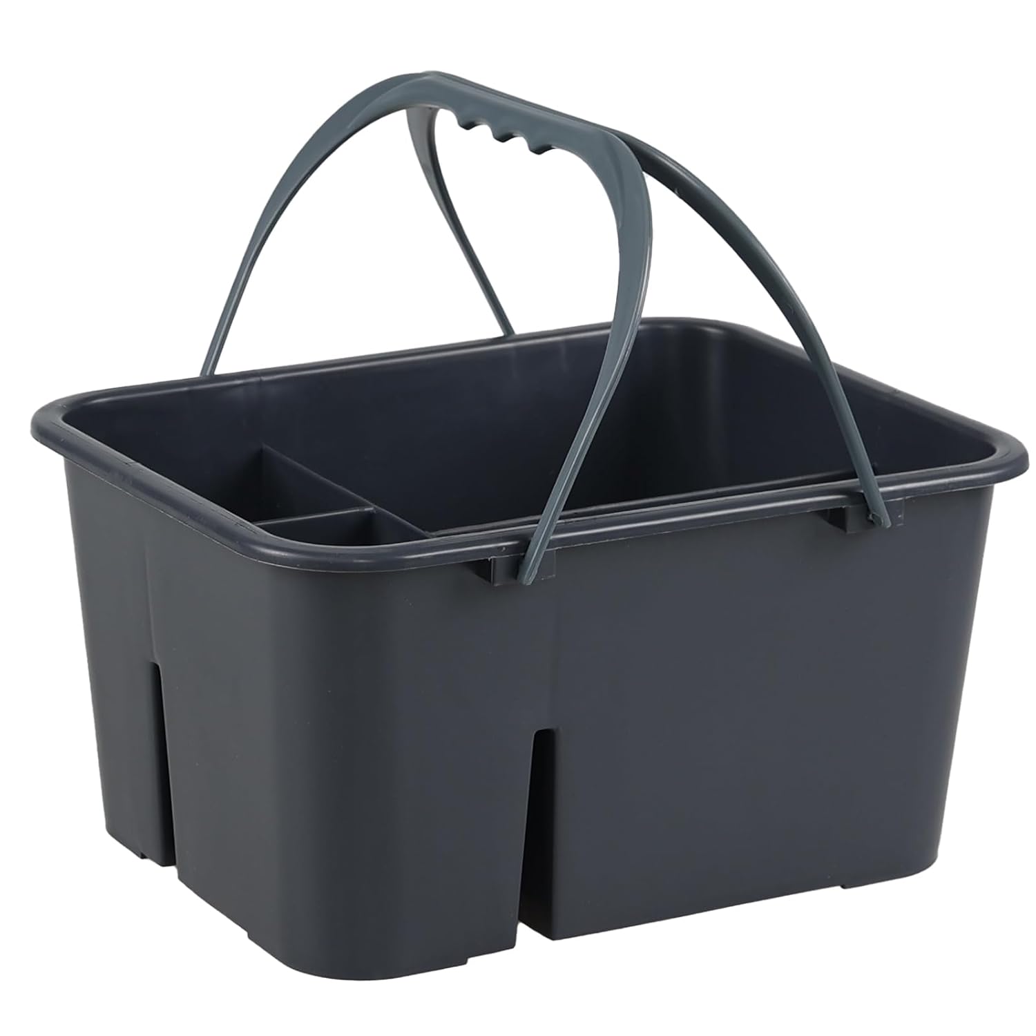 Qskely Plastic Cleaning Caddy with Handle Portable Plastic Storage Caddy Organizers Gray