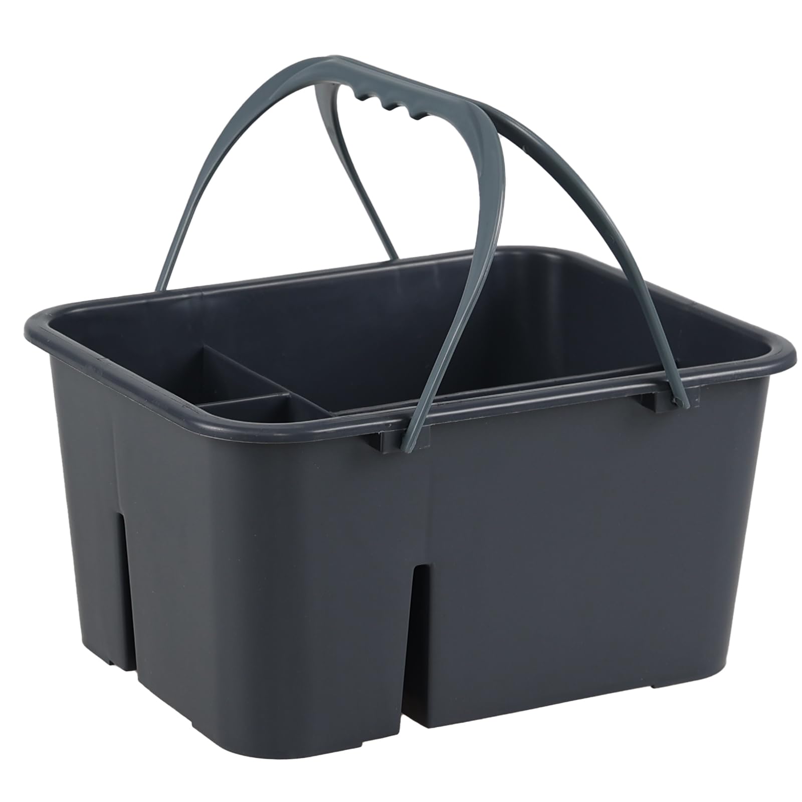 Qskely Plastic Cleaning Caddy with Handle Portable Plastic Storage Caddy Organizers Gray