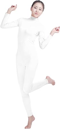 Shinningstar Girls Womens Well-Fit Turtleneck Spandex Long Sleeve Back Zipper Footless Unitards
