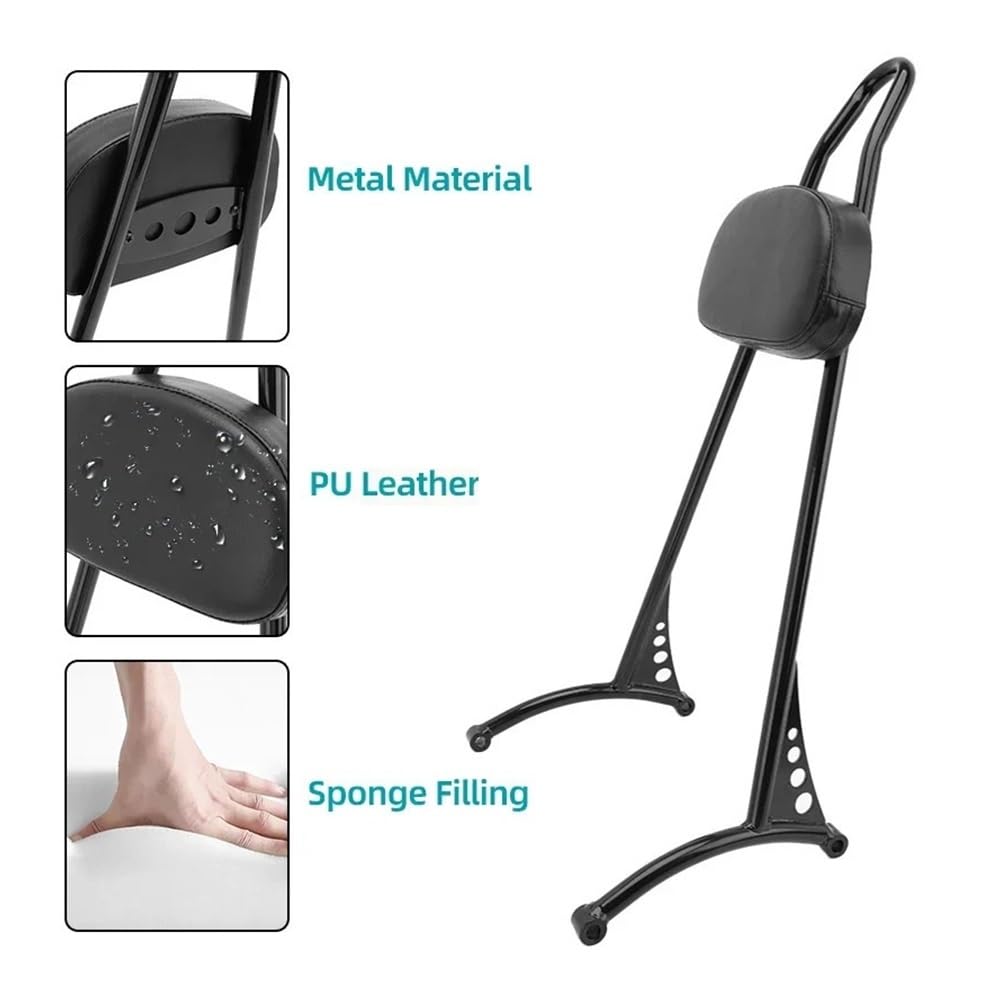 Coussin Dossier Passager Moto Sportster - Support Lombaire Amovible En PU, Pour 883/1200/48 (2004-2023)
