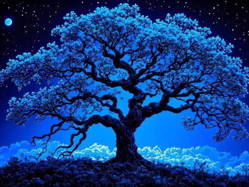 Diamond Painting Enfant et Adulte L'arbre bleu contre l'ennui