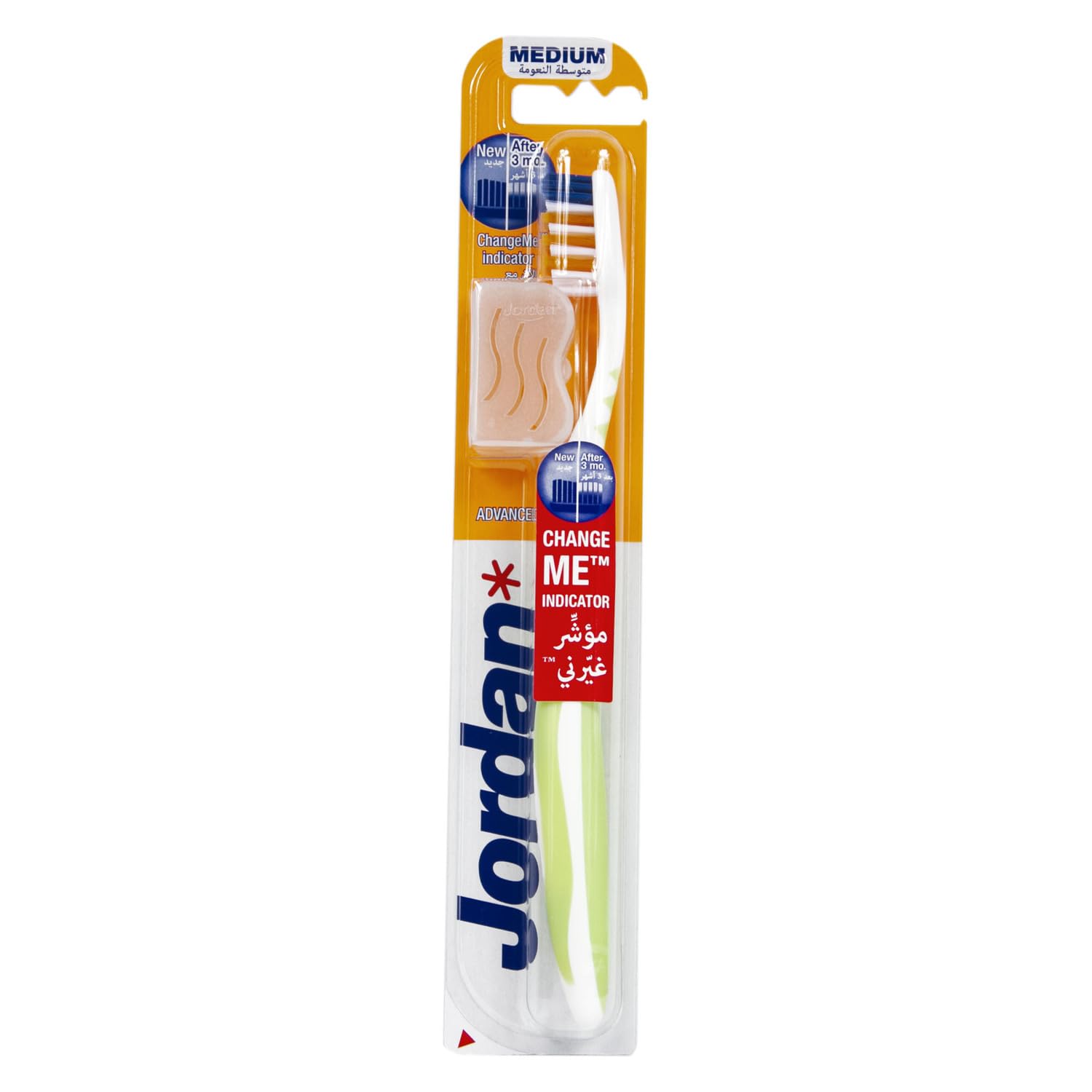 Jordan Advanced Cleaning Medium ToothbrUSh With Hygienic Cap, Assorted