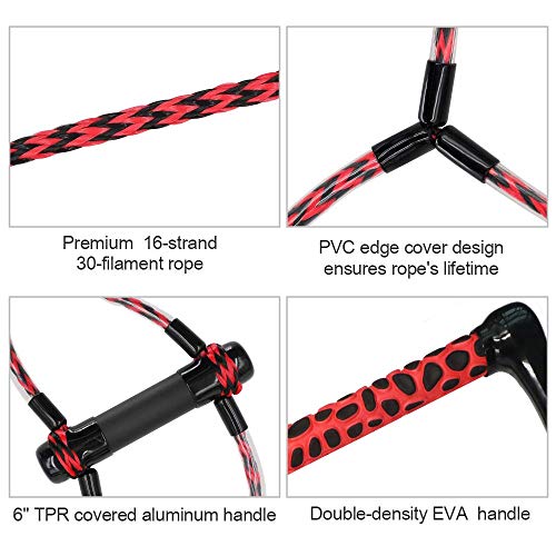 image for Obcursco Wakeboard Rope, Water Sport Line with EVA Handle. Ideal for W