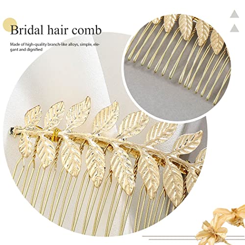 Yean Leaf Bridal Hair Combs Bride Wedding Hair Accessories Gold Headpiece For Women And Girls(Gold) #TOP2