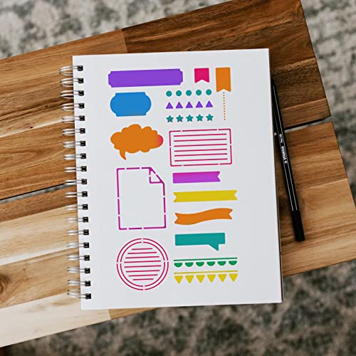 INFUNLY Metal Diary Stencils Bookmark Templates for Planner Reusable Stencils for Journaling Diary Wood Carving Drawings Wood Burning Engraving - Image 3