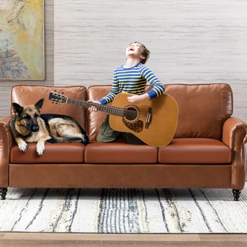 Image of YISUN PU Leather Couch Cushion Cover, Waterproof Stretch Sofa Cushion Slipcovers, Faux Leather RV Chair Seat Covers, Loveseat Cushion Cover Replacement Chair /Furniture Protector, 3 Pcs(Light Brown)