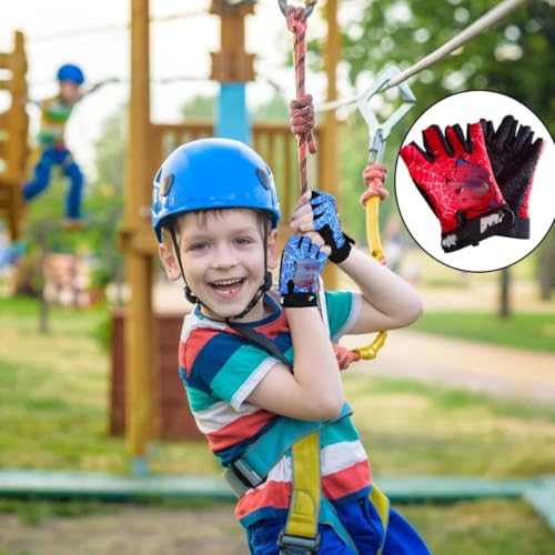 Fahrradhandschuhe Kinder,1 Paar Cartoon Fahrradhandschuhe Kinder Fingerlos,Mountainbike Handschuhe,für Kletter,Fahrrad,Skateboarden Schutz Handschuh für 6-8 Jahren