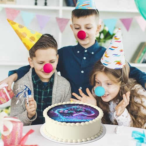 J&M DECO Tortenaufleger Gamer – essbare Kuchendeko Ø 20 cm – Tortenbild mit Gaming-Motiv für Jungengeburtstag – Zuckerpapier Tortendekoration – gebrauchsfertig