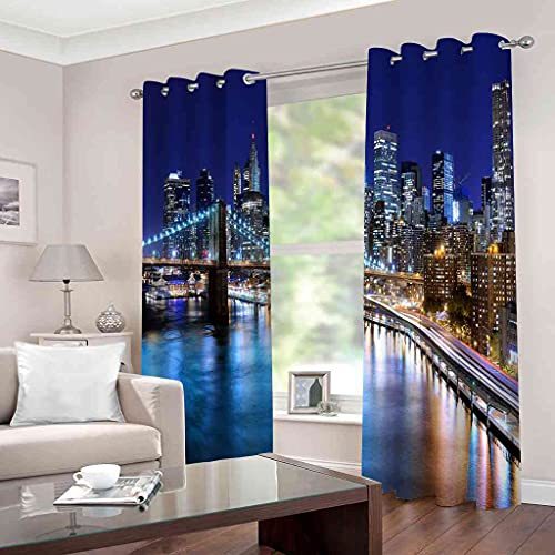 Rideau 100% polyester 3D New York oeillets finition haut de gamme - 3