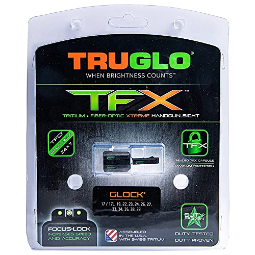 Image of TRUGLO TFX Handgun Sight | Durable Shock-Resistant Compact Brightly Glowing Tritium & Fiber-Optic Xtreme Day /Night Sight for Handguns