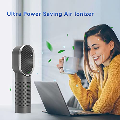 Small Air Purifier, Queenty Desktop Air Purifier Ionizer With True H13 Hepa Filter, Travel Air Purifiers For Bedroom Home, Pets, 2 Speeds, Energy Save, 3 Stage Filtration System(Gray) #TOP5