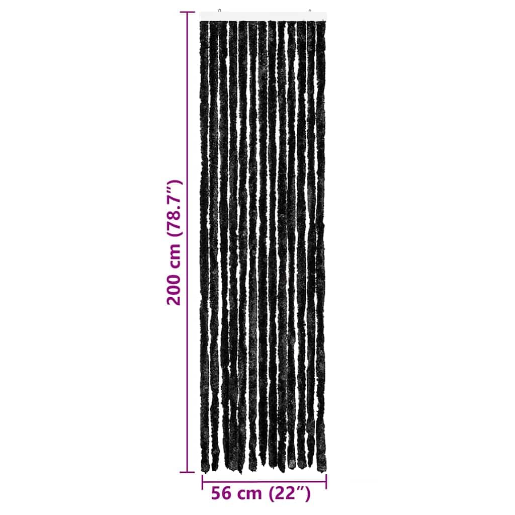 Moustiquaire anthracite 56 x 200 cm chenille