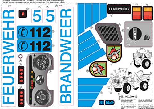 Aufklebersatz für Feuerwehr Unimog