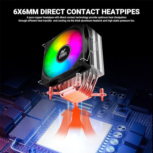 Ant Esports ICE-C612 V2 ARGB CPU Cooler| Support Intel LGA1200, LGA115X, LGA20XX, LGA1366, LGA1700 and AMD FM1, FM2, FM2+, AM2, AM2+, AM3, AM3+,... - Image 4