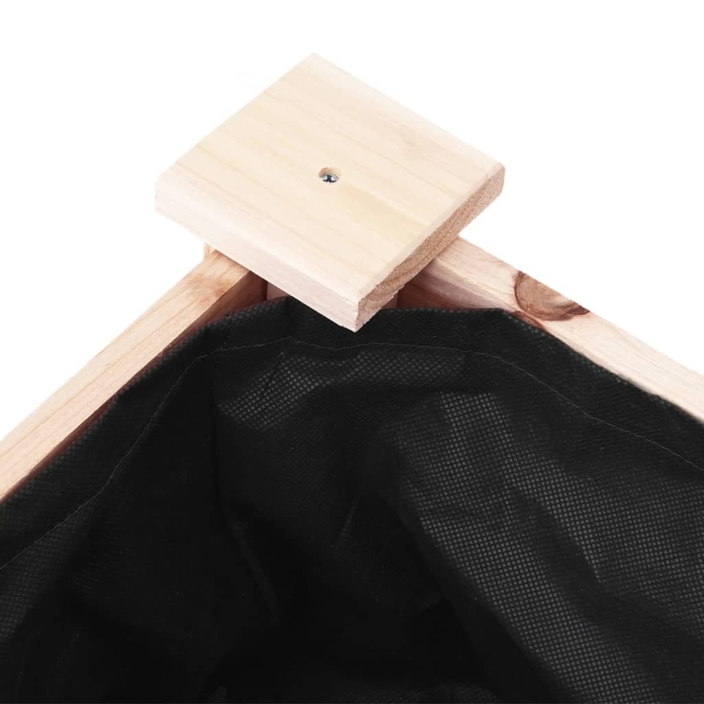 Fioriera in Legno Massello di Abete con Fodera, 71x37x76 cm | Orto rialzato ideale per balcone e giardino, completo di fodera protettiva e fori per il drenaggio dell'acqua.