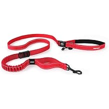 EzyDog Road Running Hands Free Dog Leash, Zero Shock Bungee - Red
