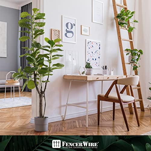Fencer Wire Artificial Fiddle Leaf Fig Tree, 6 / 7 Feet In Pot With Dried Moss, For Indoor House Home Office Store, Potted Ficus Lyrata Faux Tree, Fake Plant Modern Decoration Gift For Housewarming #TOP6