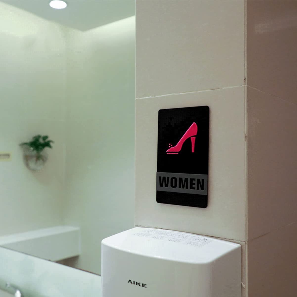 Tabliczka na drzwi toalety, symbole, zestaw figurek dekoracyjnych dla mężczyzn i kobiet, akrylowy, nowoczesny, trójwymiarowy znak, tabliczki łazienki – 12 x 21 cm