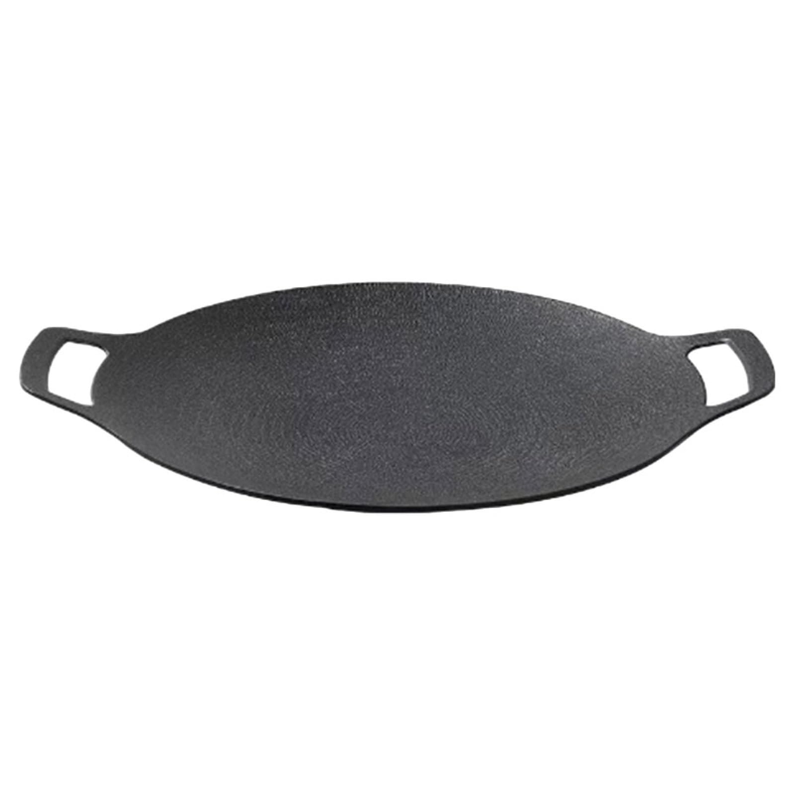 UKCOCO Plancha de Hierro Fundido para Barbacoa al Aire Antiadherente Resistente Asas Protectoras para Cocinar Carne y Verduras Camping y Parrillas de Gas