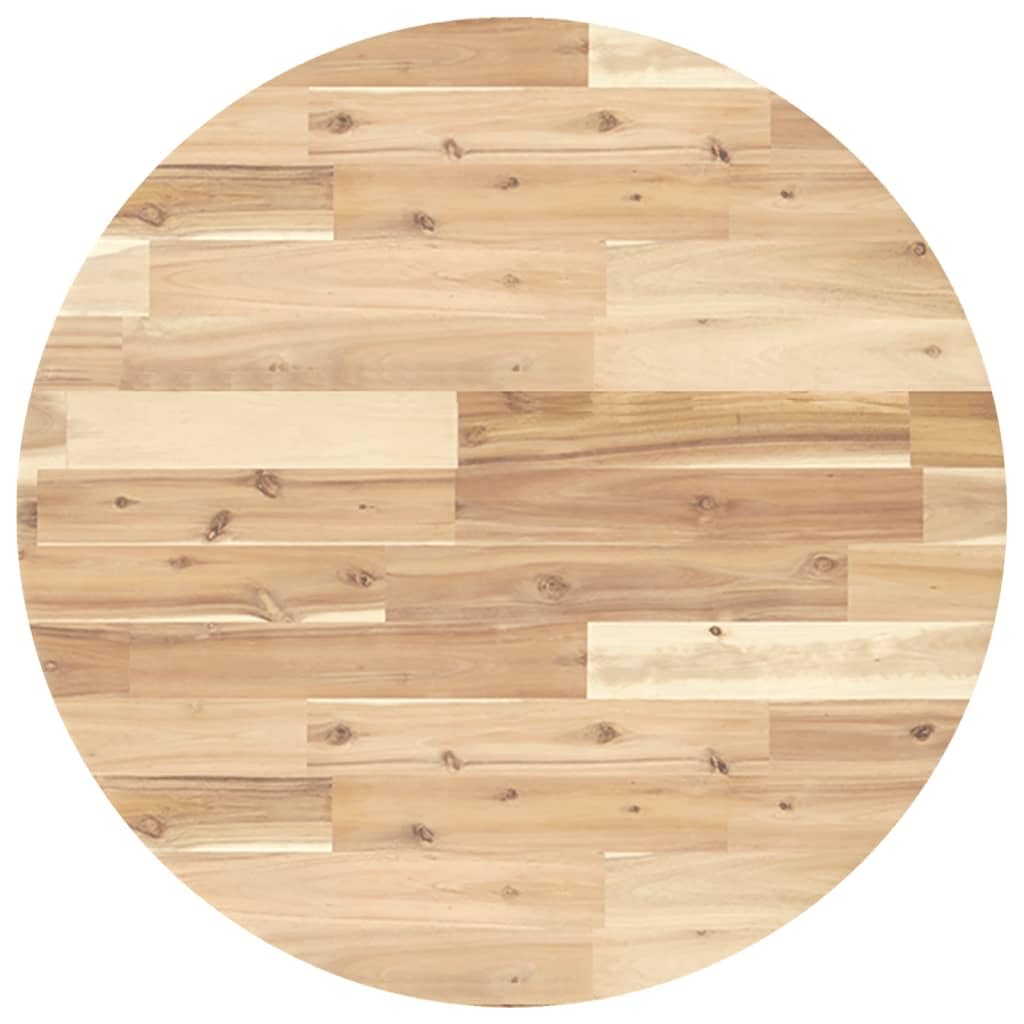 Mesa redonda de 70 x 4 cm de diámetro de madera de acacia maciza, sin tratar, duradera para mesa de comedor, mesa de restaurante, mesa de café, versátil en casa y negocio