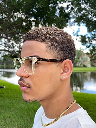 Image of VISOONE Square Blue Light Blocking Glasses TR90 Clear Lens for Women Men BONA