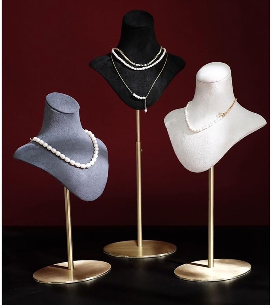 Jewelry Towers Necklace Display Rack Adjustable Portrait Neck Display Rack Counter Jewelry Jewelry Display Storage Racks Jewelry Rack(Gris)