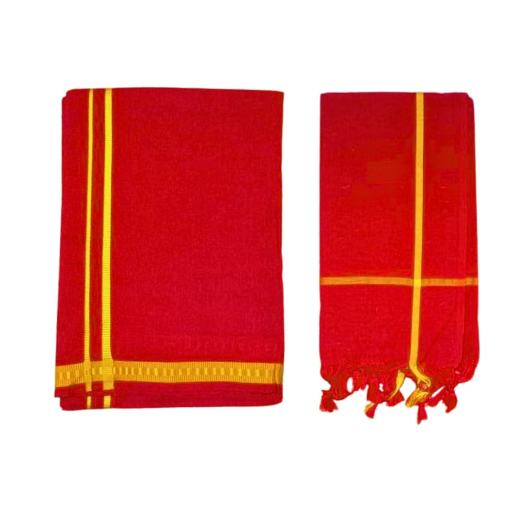 Mens Cotton Color Dhoti |Multicolor| Single Dhoti with Towel (Pack of 1)| Lungi| Vesti| Kaili| Pancha| Pooja/Temple Wear| Combo – 2.0 Mtrs-image-47