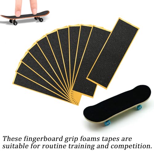 SYEYCW 18 Stück Fingerboard Foam Grip Tape, 110 x 38mm Skateboard Griptape, Schwarz Fingerboard Schaumstoff Grip Tape, Selbstklebend Skateboard Sticker für Finger Skateboards, Mini Skateboards
