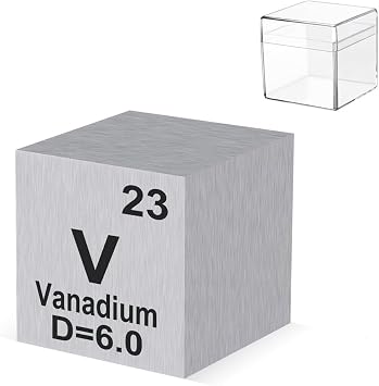 Vanadium Cube 10 mm - Element Cube Made of Pure Metal for Collectors