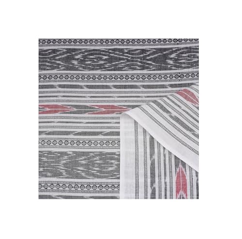 Image of Premium Sambalpuri Ikat Weave Pure Handloom Cotton Shirt Fabric Authentic Odisha Traditional Tie-Dye Craft, Soft Breathable Natural Cotton Material for Custom Tailoring, Casual & Formal Wear