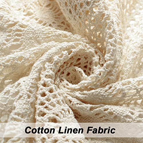 Sfj-Ca Cotton Crochet Kitchen Curtain 12 Inches Macrame Valance For Window Farmhouse Flower Hollow Window Treatment Decoration #TOP5